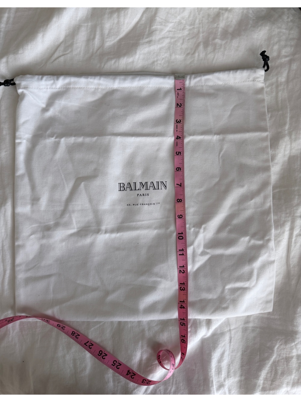 Balmain White Drawstring Dust Bag - Picture 2 of 3